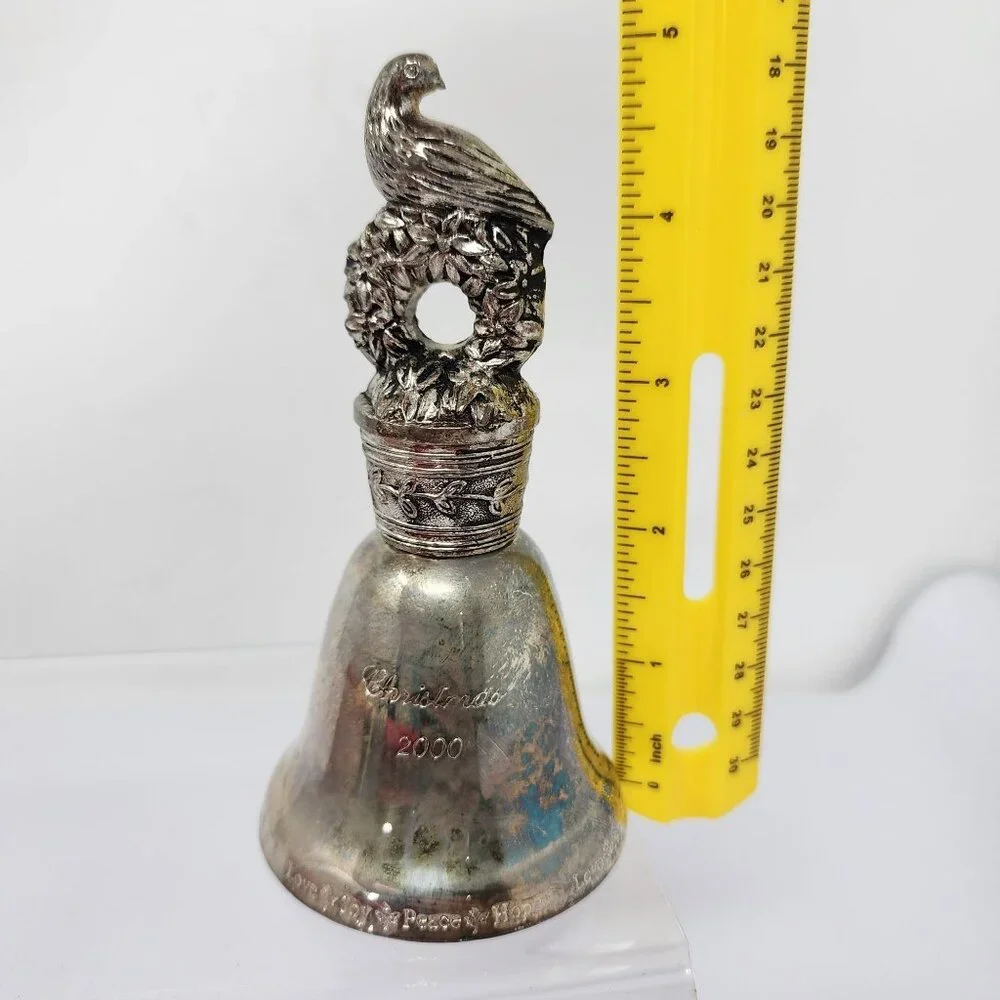 Madison Avenue Christmas Bell 2000 Silver Plated Making Spirits Bright Collector